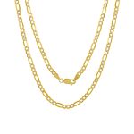 9ct Gold Rhodium Plated 3.2mm Figaro Chain gold necklace & Bracelet -0