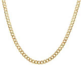 2.4mm Traditional Curb Chain 9ct Italian Solid Gold Necklace for men and women-0