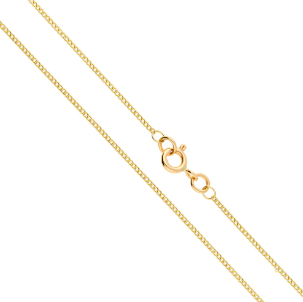 18ct Italian 1.5mm Yellow Gold Curb Chain-12424