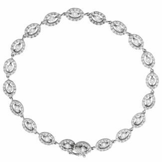 18ct White Gold 2.35ct G-VS Diamond Halo Bracelet Jewellery-0
