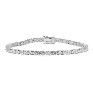 18ct White Gold 7.00ct Diamond 3.6mm Tennis Bracelet for Ladies H/SI-0