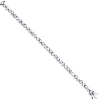 18ct White Gold 7.00ct Diamond 3.6mm Tennis Bracelet for Ladies H/SI-12842