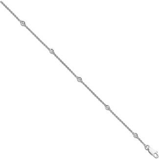 18ct Italian White Gold 0.20ct Ladies Diamond by the yard rub over women's bracelet-0