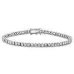 18ct Italian White Gold 4.00ct Ladies Tennis Diamond Bracelet H/SI-0