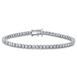 18ct Italian White Gold 4.00ct Ladies Tennis Diamond Bracelet H/SI-0