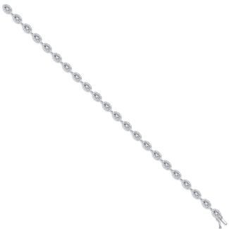 18ct White Gold 2.35ct G-VS Diamond Halo Bracelet Jewellery-12790