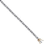 9ct Italian Yellow & White Gold Luxury 0.50ct Diamond By the Yard Rubover Bracelet H/SI-0