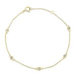 18ct Italian Solid Yellow Gold Diamond By The Yard 0.40ct Bracelet-0