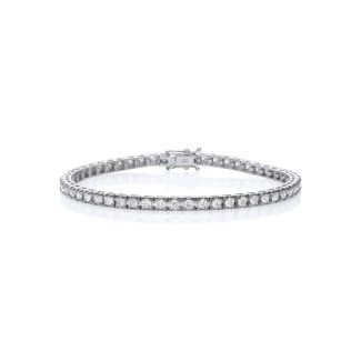 Luxury 18ct White Gold Illusion 0.75ct Diamond Tennis Bracelet for Ladies GH/SI-12884