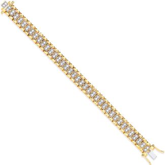 9 Carat fancy Link Yellow gold 0.21ct Diamond Stud Children's elite bracelet-0