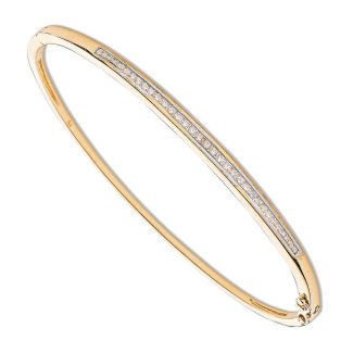 9ct Italian Yellow Gold 3mm Channel Set 0.50ct Diamond Ladies Bangle-0