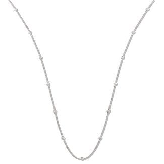 18ct White Gold 0.50ct Diamond By The Yard 18" Necklace for Women-0