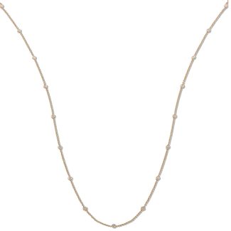 18ct Yellow Gold 1.00ct Diamond By The Yard Ladies 36" Necklace -0