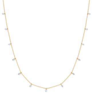 18ct Yellow Gold 0.50ctw Diamond Set 18 Inch Necklace for Women-0
