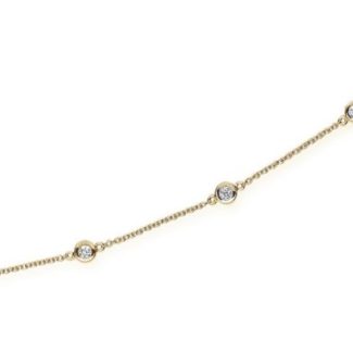 18 carat Yellow Gold 1.00ct Diamond by the yard Necklace Ladies Necklace-0