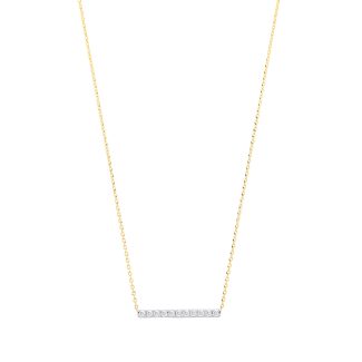9ct Yellow Gold 0.20ctw Diamond Bar Ladies 18" Necklace-0
