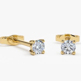 18ct Yellow Gold 0.25ct Claw Set Diamond 4mm Stud Earrings-0
