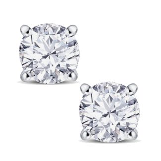 18ct White Gold 0.50ct Claw Set Diamond 4.5mm Stud Earrings-0