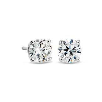 18ct white Gold with 0.40ct Claw Set Diamond Stud Earrings-0