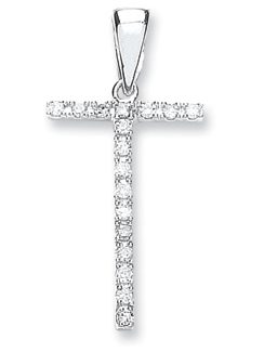 9ct White Gold 0.15ct Diamond Large Set Capital letter T Initial-0