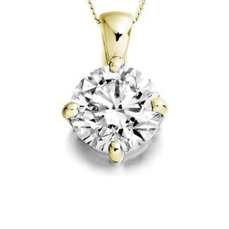 Elegant 18ct Yellow Gold 0.50ct Claw Set Diamond Solitaire Pendant-0