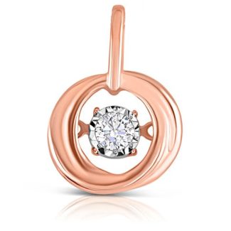 9ct Rose Gold 0.10ct Dancing Diamond Circle Pendant-0
