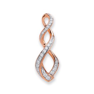 18ct Rose Gold 0.35ct Diamond Trilogy Drop Pendant-0