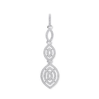 Fine 9ct White Gold 0.25ct Diamond Impressive Drop Pendant-0