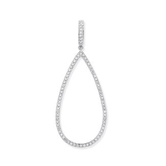 9ct White Gold 0.23ct Pear Shaped Diamond Drop Pendant-0