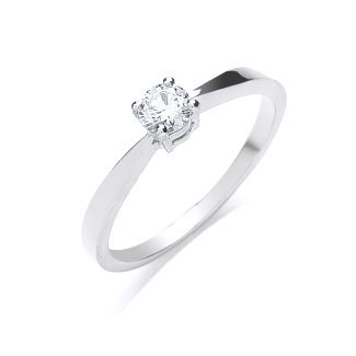 Beautiful Platinium 0.25ct G/H-Si Diamond Engagement Ring-0