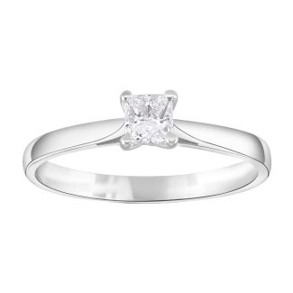 Platinum 0.25ct G/H-Si Princess Cut Diamond Solitaire Engagement Ring-14499