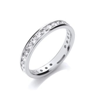 18ct White Gold Channel Set Full Eternity 1.00ctw Diamond Ring-0