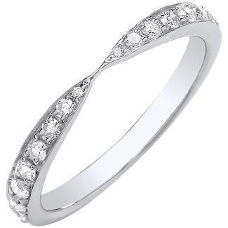9ct White Gold 0.25ct Diamond Pinched Eternity Ring-0