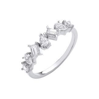 18ct White Gold 0.81ctw Fancy Shape Diamond Dress Ring-0