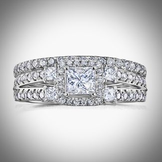 18ct White Gold 1.00ct Diamond Bridal Set Rings-14982