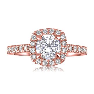 18ct Rose Gold 1.00ct Certified Diamond Engagement Ring-0