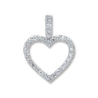 18ct White Gold 0.60ct H-SI Diamond Drop Heart Shape Pendant for Women-0