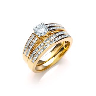 18 carat Yellow Gold 1.00ct Diamond Fancy Bridal Set Rings-0