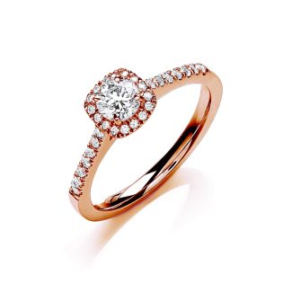 18ct Rose Gold Certified 0.50ct Diamond Engagement Ring-14937