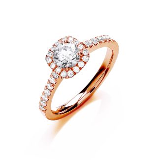18 carat Rose Gold 0.80ct Certified Diamond Engagement Ring-14934
