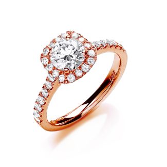 18ct Rose Gold 1.00ct Certified Diamond Engagement Ring-14929