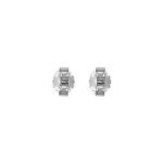 18ct White Gold Medium Butterflies Designed 3 Pairs of Friction Back-0