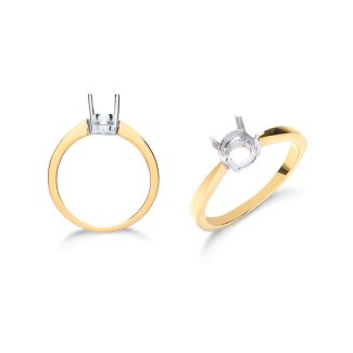 18ct Stylish Yellow Gold Ring Mount for a 0.75ct Centre Stone-0