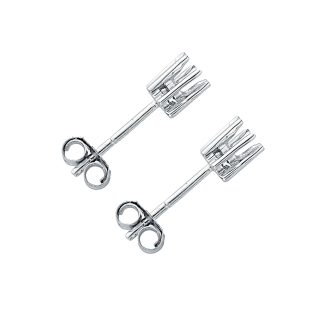 18 carat White Gold Prong Set Stud Earring Mounts Fit for 0.50ct-0.60ctw Diamond Earring Stones -0