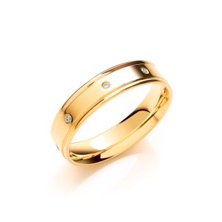 0.08ctw 8st Brilliant Cut Diamond Set 5mm Flat Court Track Edge Wedding Band-0