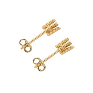 9 carat Yellow Gold Stud Earring Mounts for 0.20ct Diamond Earring Stone-0