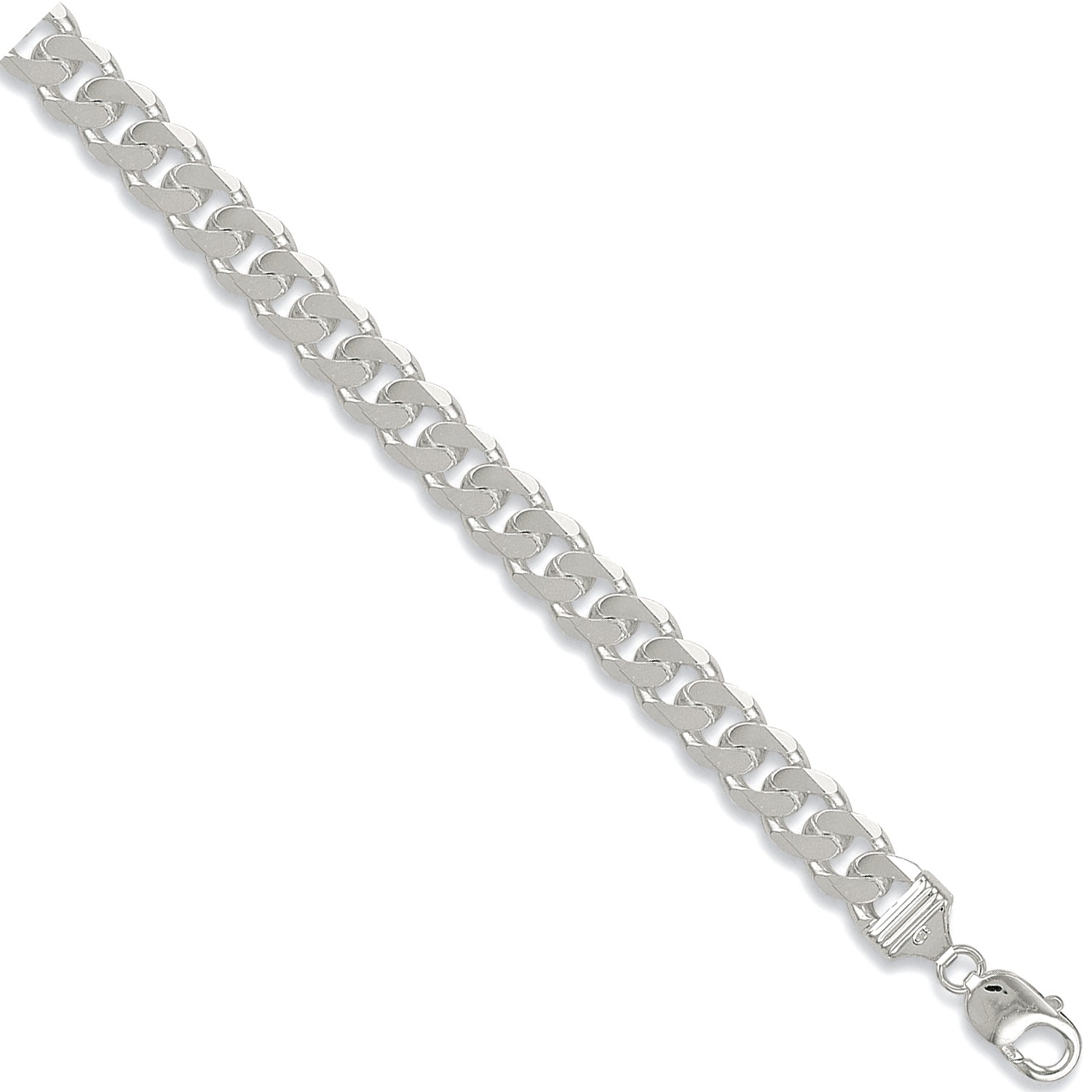 Premium 925 Silver Curb Link Chain 11.3mm Silver Curb Chain