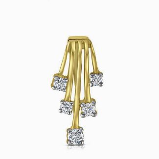 9ct Yellow Gold Fine 0.25ct Crown Diamond Drop Pendant -0