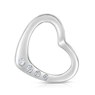 9ct White Gold Glamorous 0.07ct Diamond Heart Pendant -0