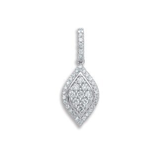 18ct White Gold Dashing 0.33ct Diamond Drop Pendant-0